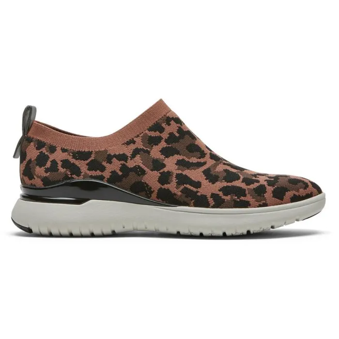 Women Rockport Shoes Total Motion Sport High SlipOn Shoe Tan Leopard