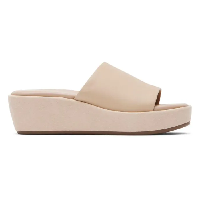 Women Rockport SlipOns Aubriella Slide Neutral Beige