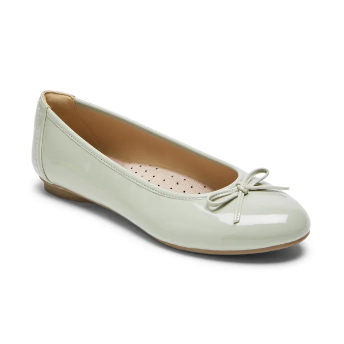 Women Rockport SlipOns Reagan Ballet Flat Jade Patent Synthetic