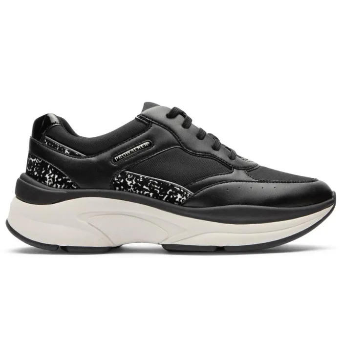 Women Rockport Sneakers Prowalker Eco Sneaker Black Leather Eco Women Rockport Sneakers Prowalker Eco Sneaker Black Leather Eco