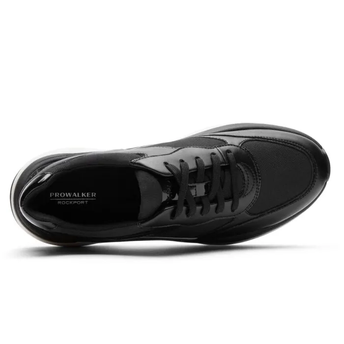 Women Rockport Sneakers Prowalker Eco Sneaker Black Leather Eco Women Rockport Sneakers Prowalker Eco Sneaker Black Leather Eco