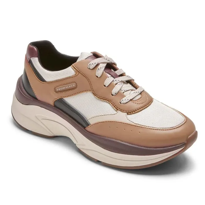 Women Rockport Sneakers Prowalker Eco Sneaker Tanblack Lthrtextile Eco