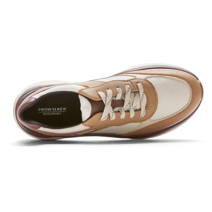 Women Rockport Sneakers Prowalker Eco Sneaker Tanblack Lthrtextile Eco
