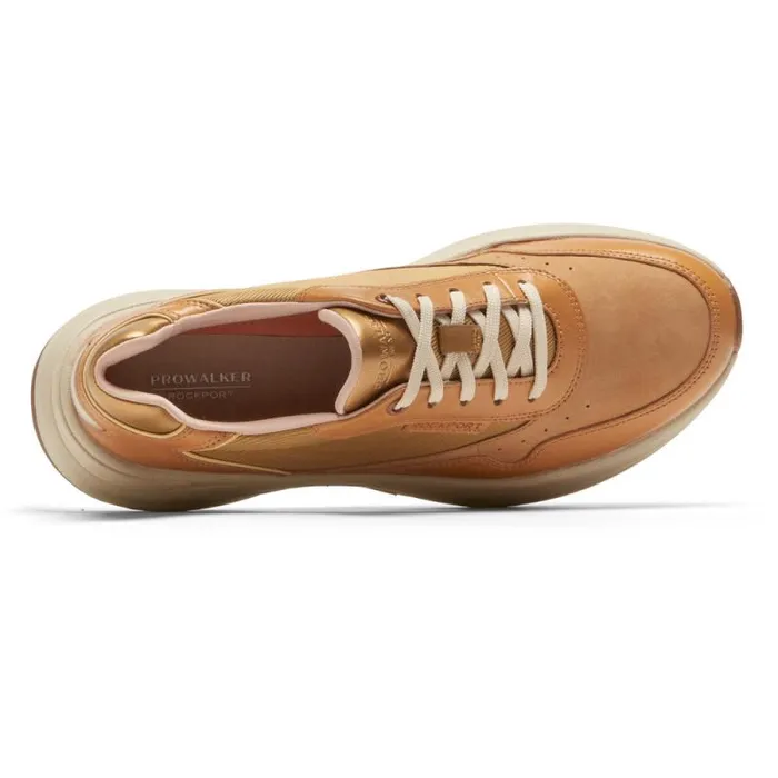 Women Rockport Sneakers Prowalker NEXT Sneaker Honey Lthrnubucktextile