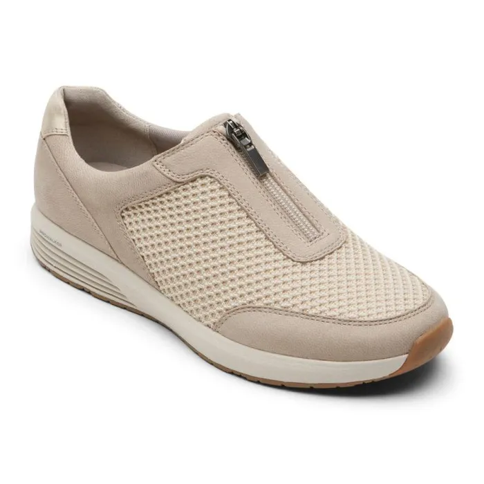 Women Rockport Sneakers ProWalker TruStride Zip Sneaker Vanilla