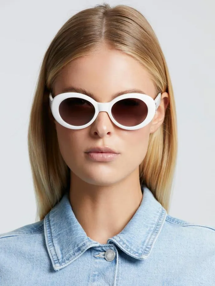 Women Round Sunglasses White Guess Sunglasses