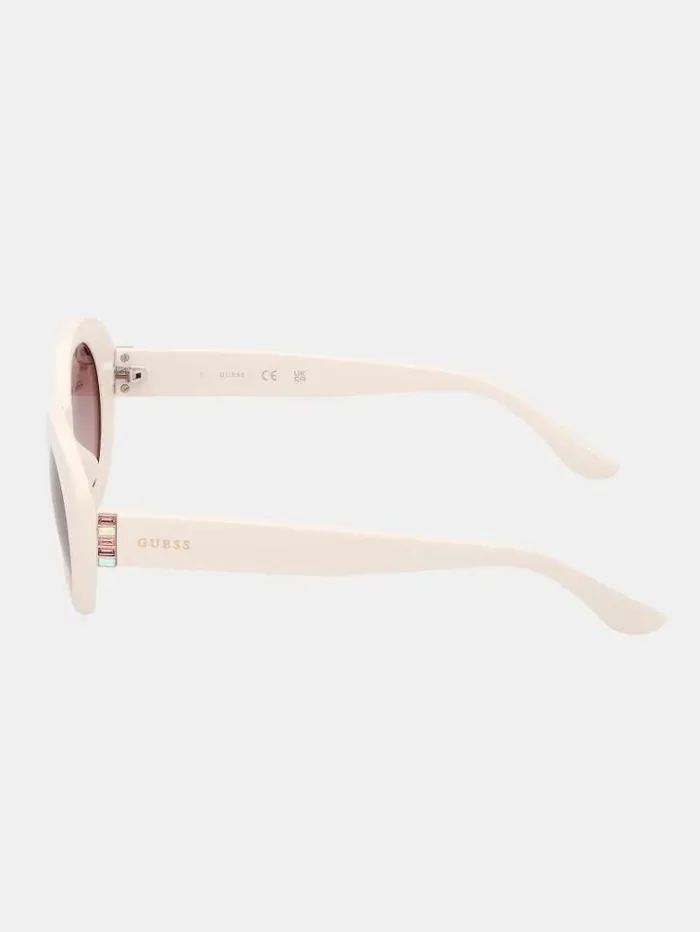 Women Round Sunglasses White Guess Sunglasses
