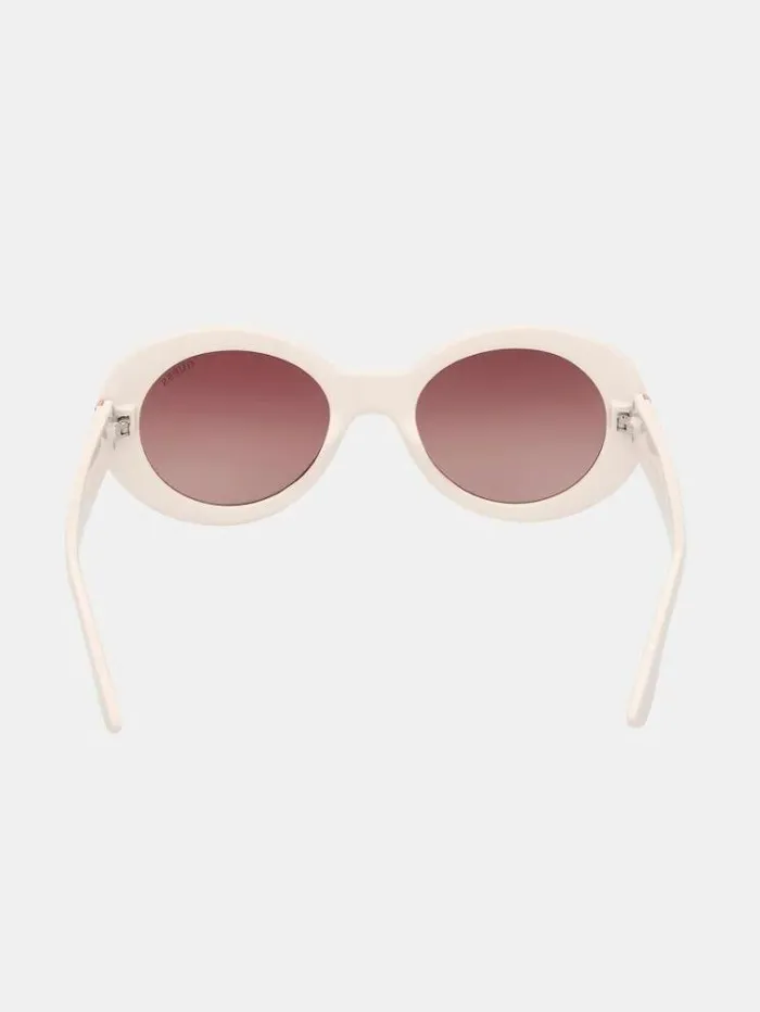 Women Round Sunglasses White Guess Sunglasses