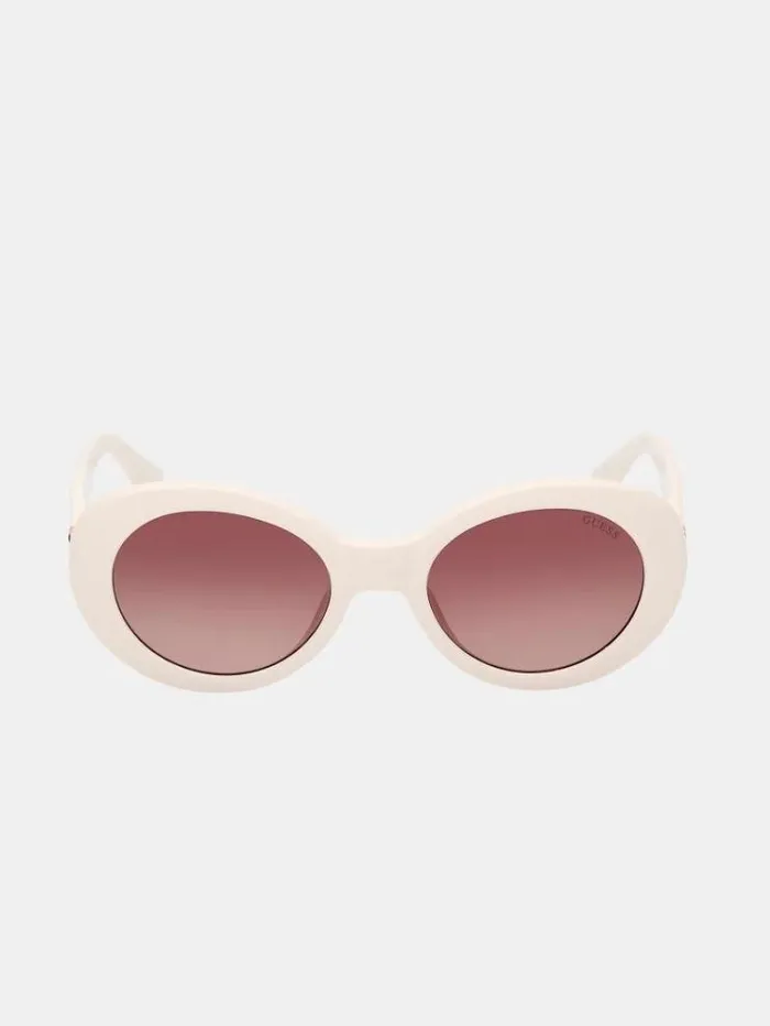 Women Round Sunglasses White Guess Sunglasses