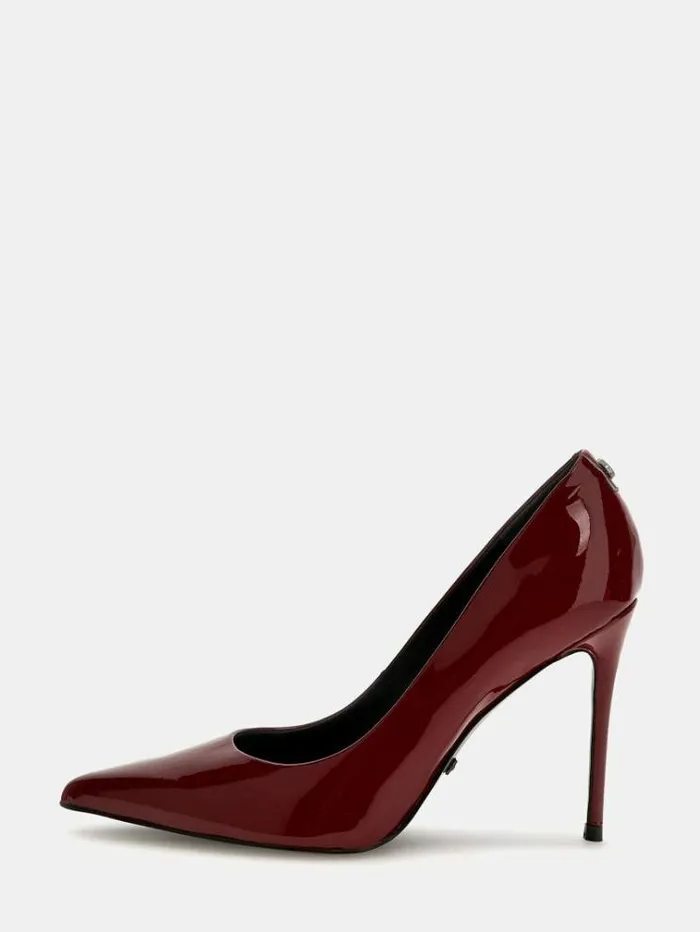 Women Sabalia Real Leather Court Shoes Red Guess Heels