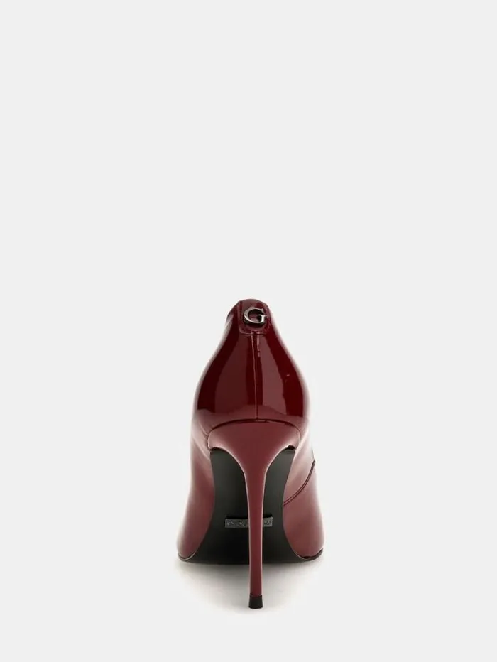 Women Sabalia Real Leather Court Shoes Red Guess Heels