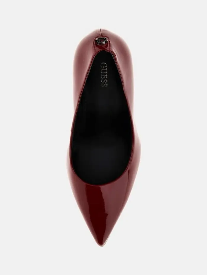 Women Sabalia Real Leather Court Shoes Red Guess Heels