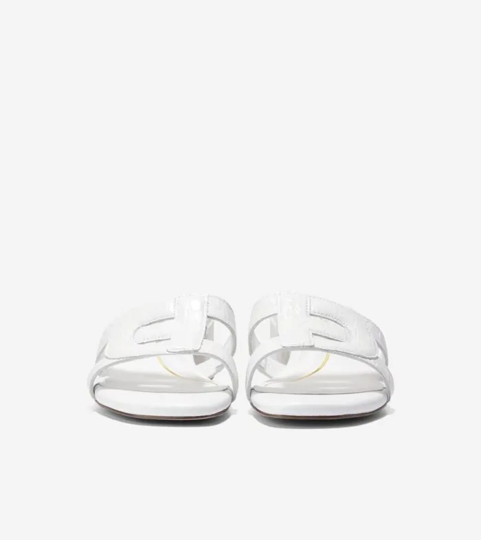 Women Sandals Cole Haan Chrisee Block Heel Sandals White Croc