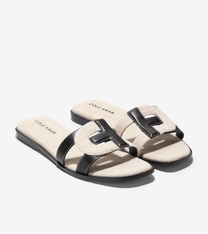 Women Sandals Cole Haan Chrisee Slide Sandals Blacknatural