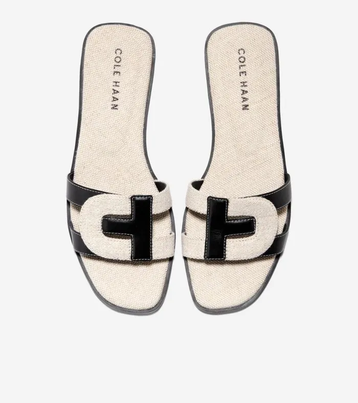 Women Sandals Cole Haan Chrisee Slide Sandals Blacknatural