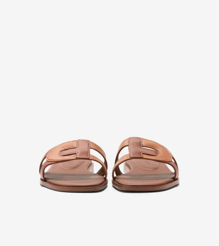 Women Sandals Cole Haan Chrisee Slide Sandals Dark Cuoio Brownpecan