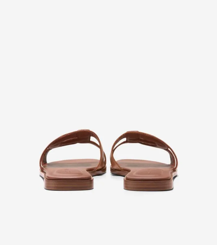 Women Sandals Cole Haan Chrisee Slide Sandals Dark Cuoio Brownpecan