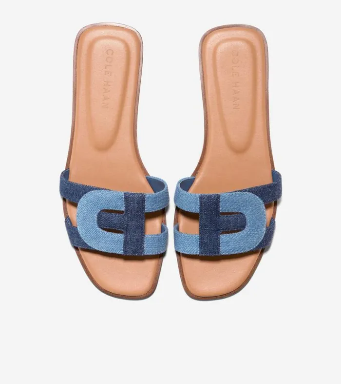 Women Sandals Cole Haan Chrisee Slide Sandals Denimcaramel