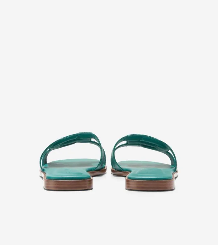 Women Sandals Cole Haan Chrisee Slide Sandals Green Lizard Print