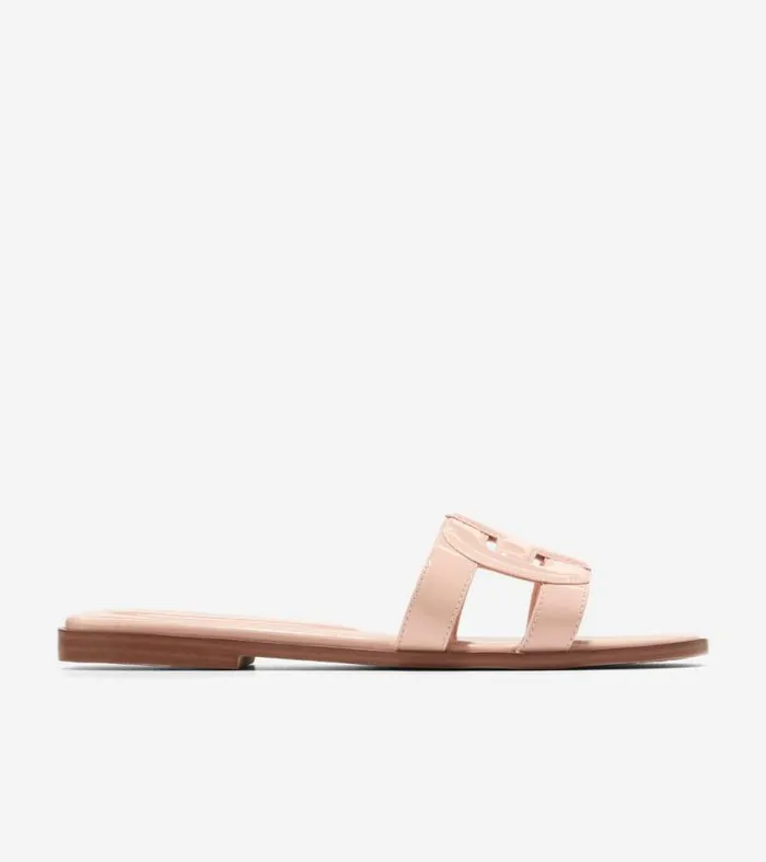Women Sandals Cole Haan Chrisee Slide Sandals Porcelain Patent