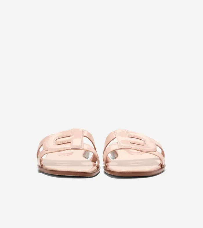 Women Sandals Cole Haan Chrisee Slide Sandals Porcelain Patent