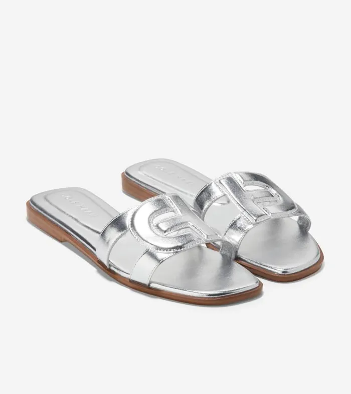 Women Sandals Cole Haan Chrisee Slide Sandals Silver