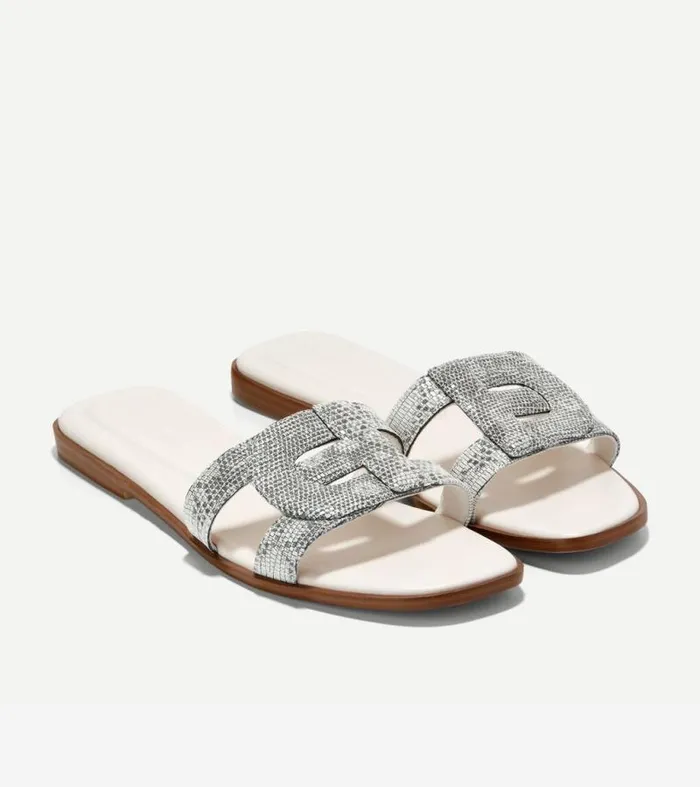 Women Sandals Cole Haan Chrisee Slide Sandals Snake Printivory