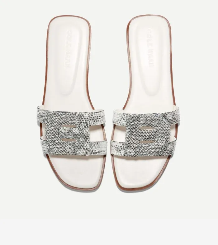 Women Sandals Cole Haan Chrisee Slide Sandals Snake Printivory