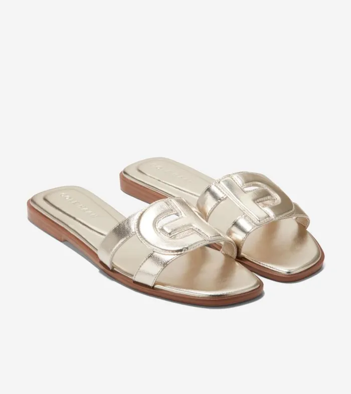 Women Sandals Cole Haan Chrisee Slide Sandals Soft Gold