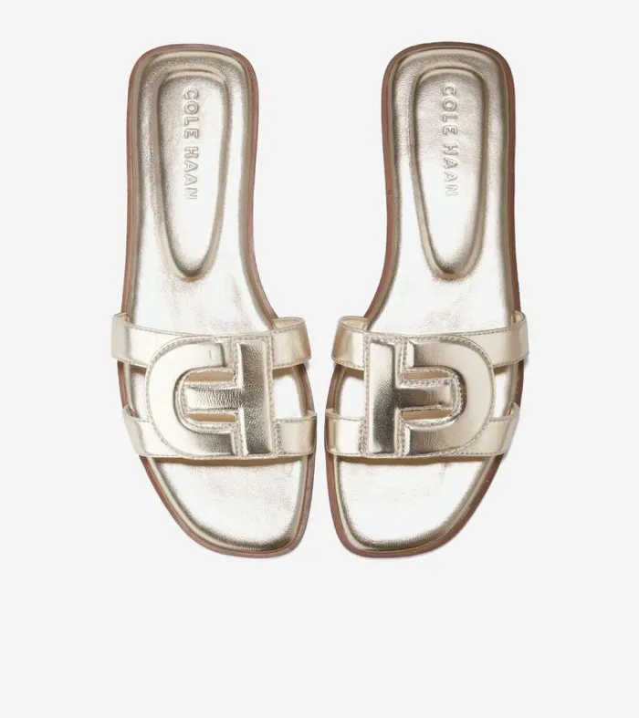 Women Sandals Cole Haan Chrisee Slide Sandals Soft Gold