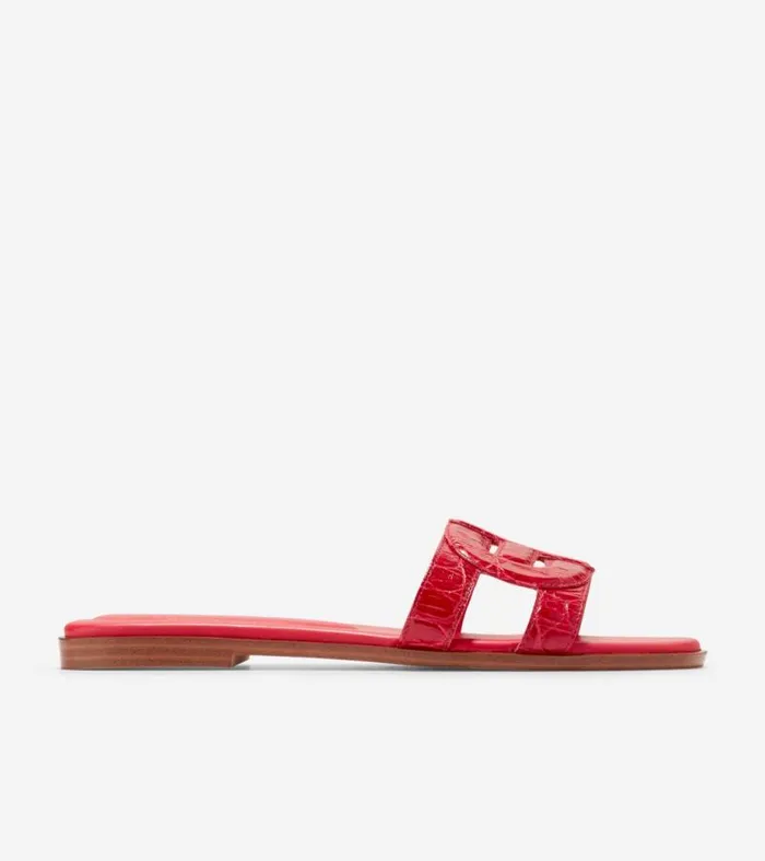 Women Sandals Cole Haan Chrisee Slide Sandals True Red Croc Print