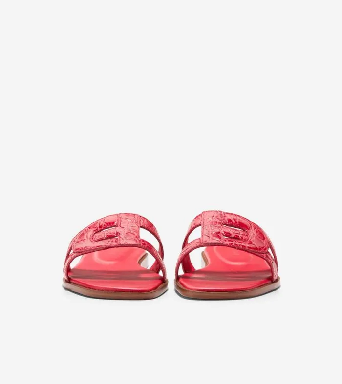 Women Sandals Cole Haan Chrisee Slide Sandals True Red Croc Print