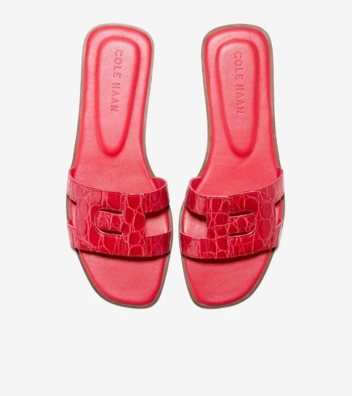 Women Sandals Cole Haan Chrisee Slide Sandals True Red Croc Print