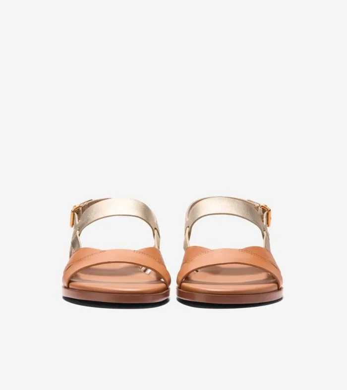 Women Sandals Cole Haan Fawn Sandals Pecansoft Gold Leather
