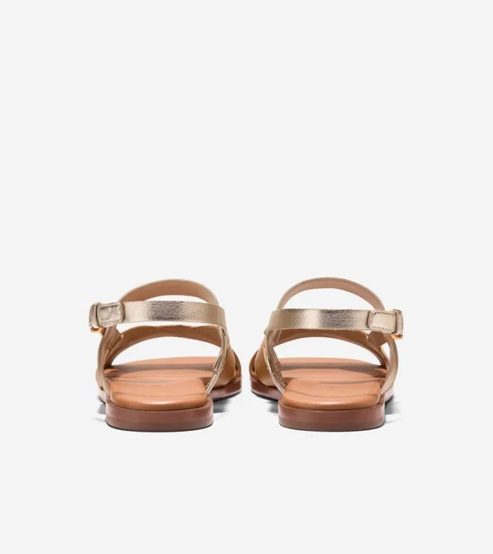 Women Sandals Cole Haan Fawn Sandals Pecansoft Gold Leather