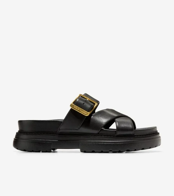 Women Sandals Cole Haan Fraya Slide Sandals Black Leather