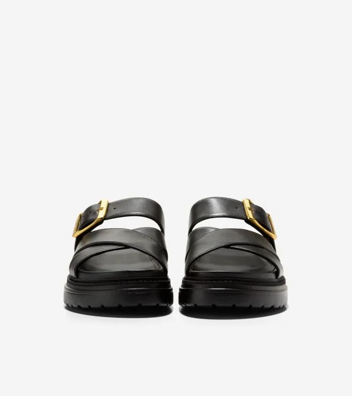 Women Sandals Cole Haan Fraya Slide Sandals Black Leather