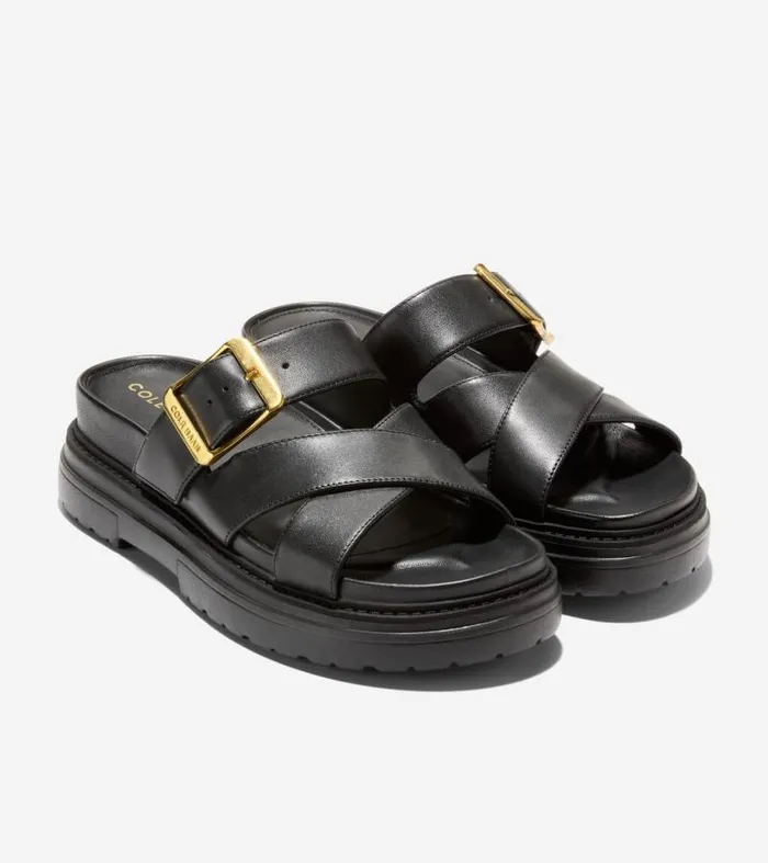 Women Sandals Cole Haan Fraya Slide Sandals Black Leather