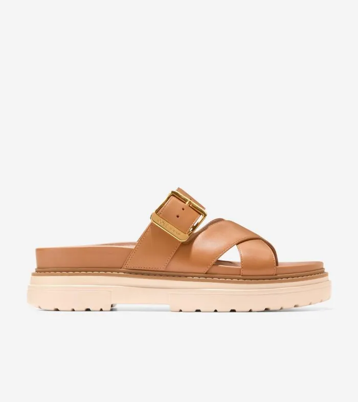 Women Sandals Cole Haan Fraya Slide Sandals Caramel