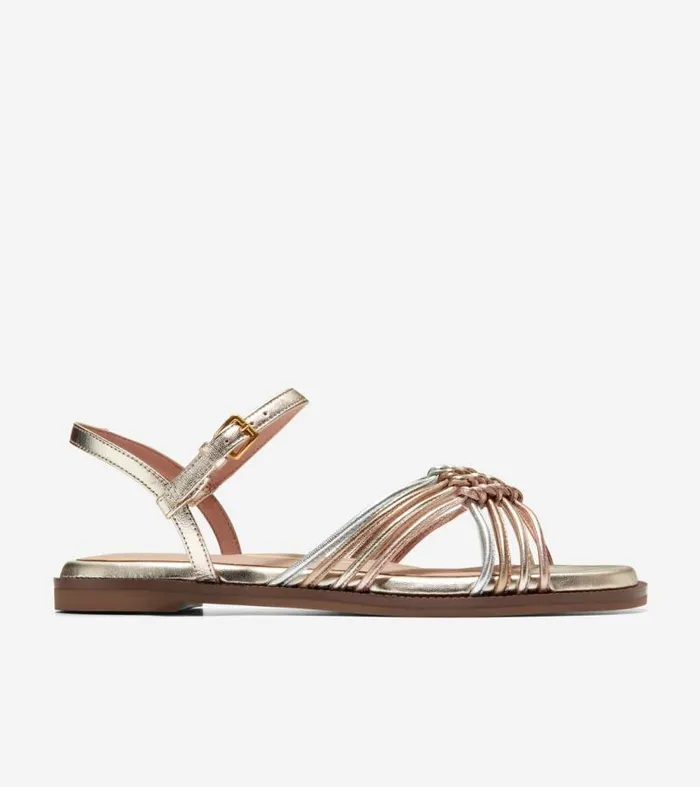 Women Sandals Cole Haan Jitney Knot Sandals Soft Goldsilverrose Gold