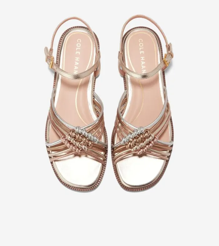 Women Sandals Cole Haan Jitney Knot Sandals Soft Goldsilverrose Gold