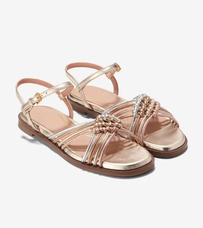 Women Sandals Cole Haan Jitney Knot Sandals Soft Goldsilverrose Gold