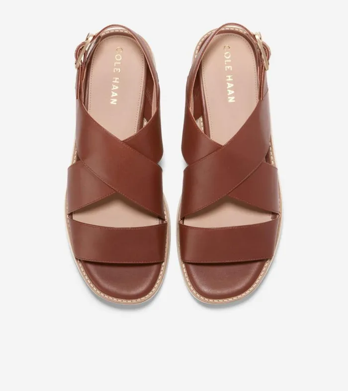 Women Sandals Cole Haan riginalGrand Platform Sandals Dark Cuoio Brownivory