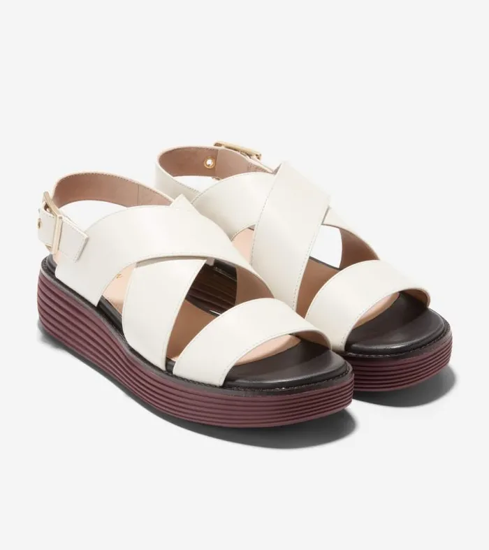 Women Sandals Cole Haan riginalGrand Platform Sandals Ivorybloodstone