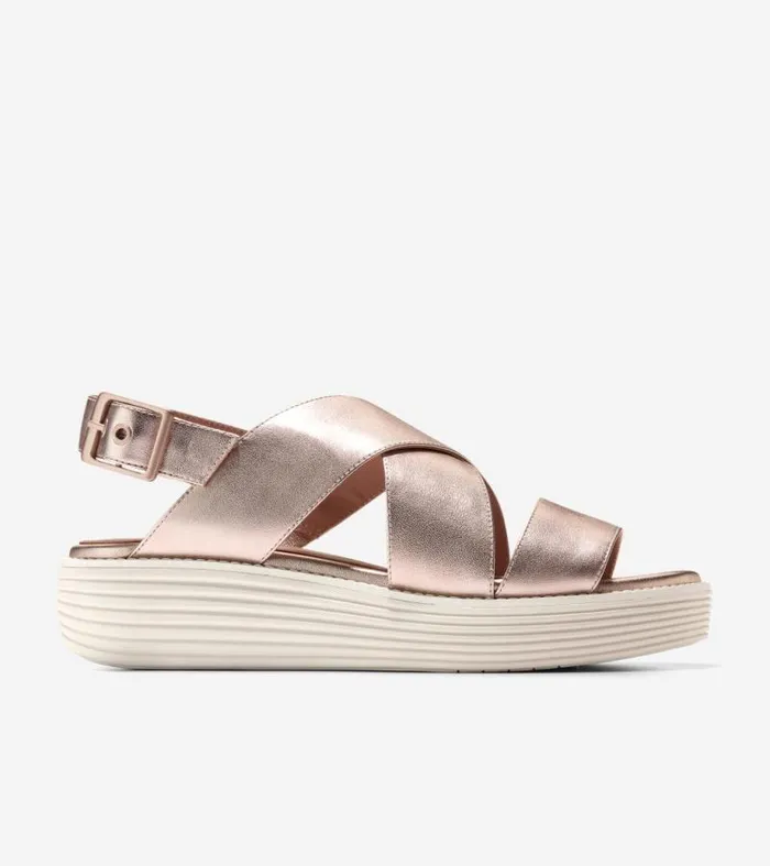 Women Sandals Cole Haan riginalGrand Platform Sandals Rose Goldivory