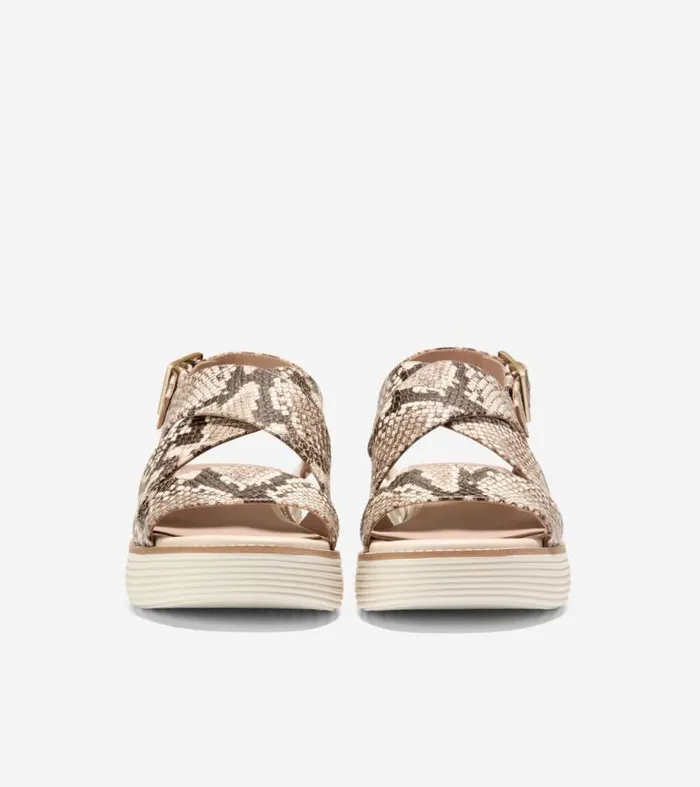 Women Sandals Cole Haan riginalGrand Platform Sandals Sandollar Snake Printivory