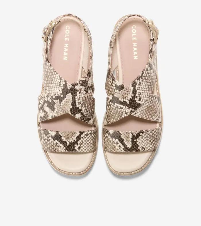 Women Sandals Cole Haan riginalGrand Platform Sandals Sandollar Snake Printivory