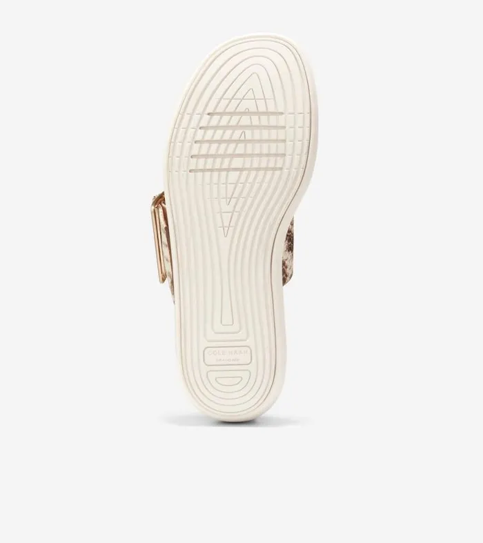 Women Sandals Cole Haan riginalGrand Platform Slides Sandollar Snake Printcuoio Brownivory