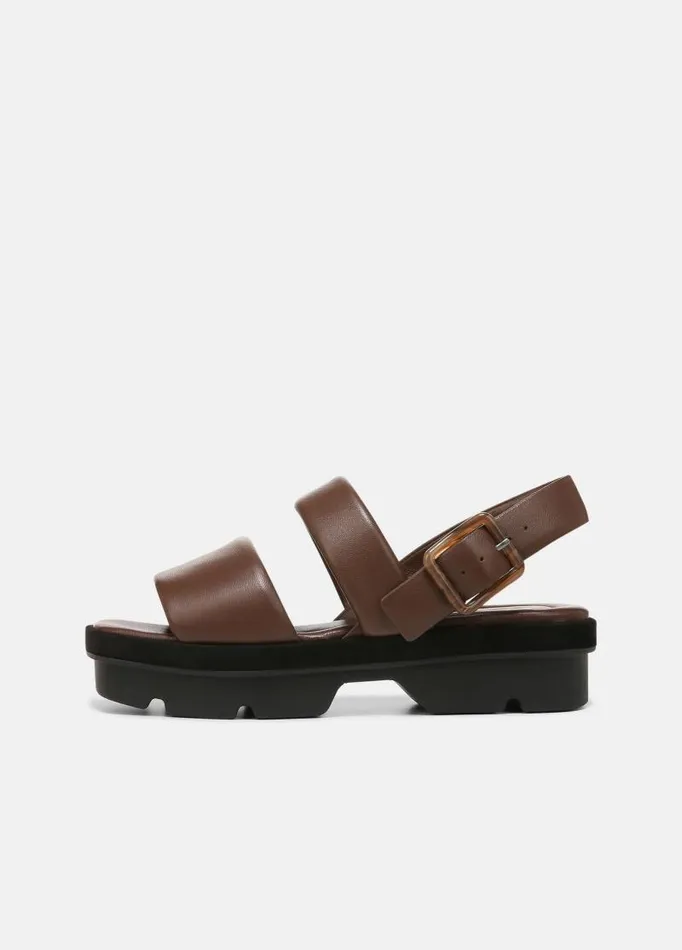 Women Sandals Vince Bowie Leather LugSole Slingback Sandal Redwood