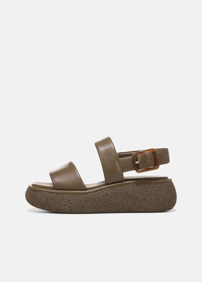 Women Sandals Vince Laguna Leather Platform Sandal Dark Wheat